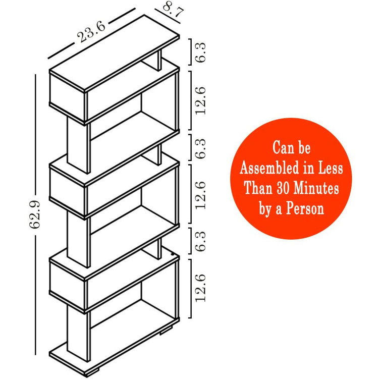 MUDODECOR Geometric Bookcase Wayfair Canada